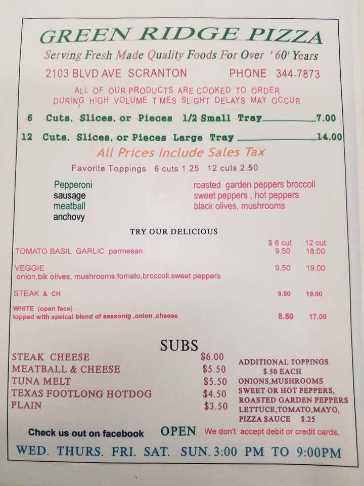Green Ridge Pizza Menu image 3